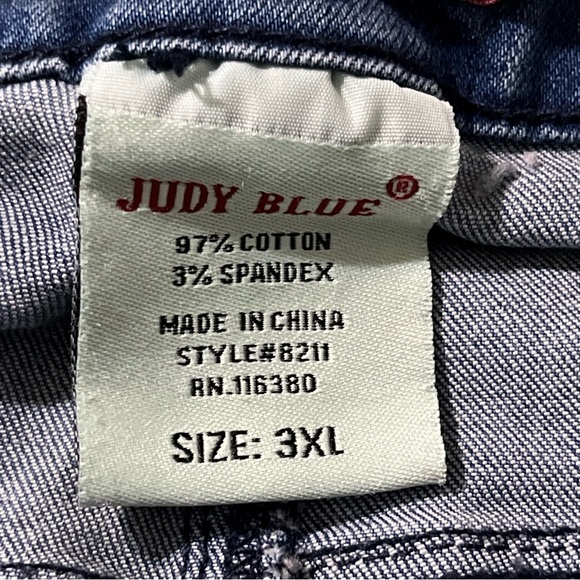 Judy Blue Jeans Womens 3XL Skinny Fit Distress Med Wash Blue 30” Inseam Mid Rise - Picture 12 of 13